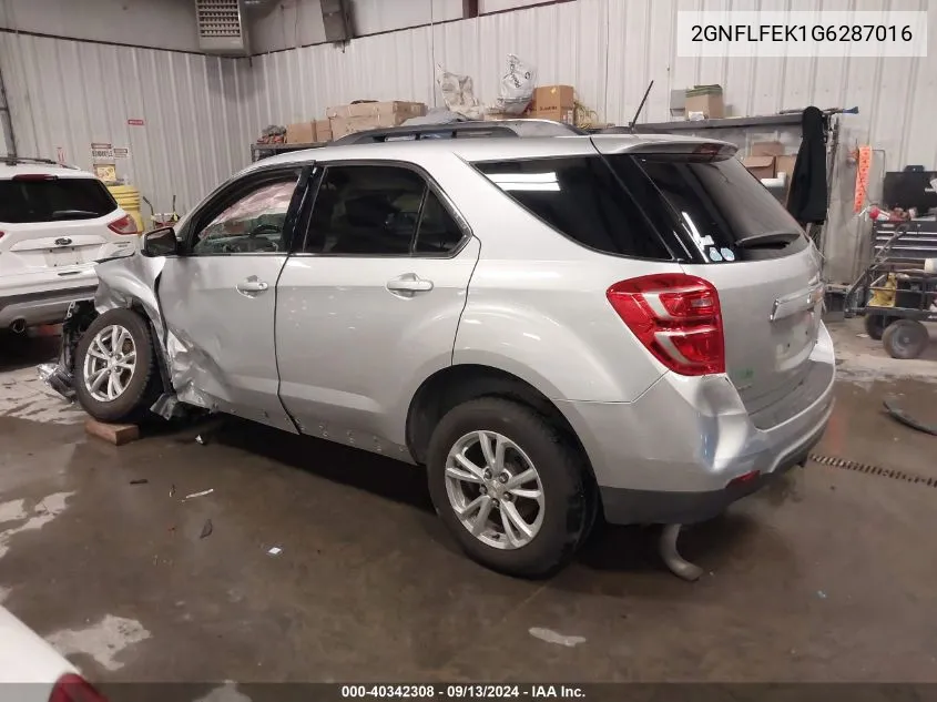 2016 Chevrolet Equinox Lt VIN: 2GNFLFEK1G6287016 Lot: 40342308