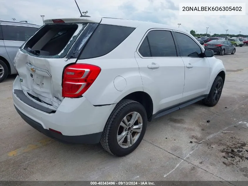 2016 Chevrolet Equinox Ls VIN: 2GNALBEK6G6305402 Lot: 40343496