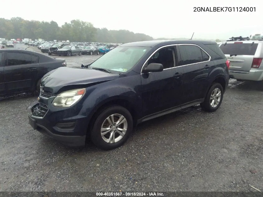 2016 Chevrolet Equinox Ls VIN: 2GNALBEK7G1124001 Lot: 40351567