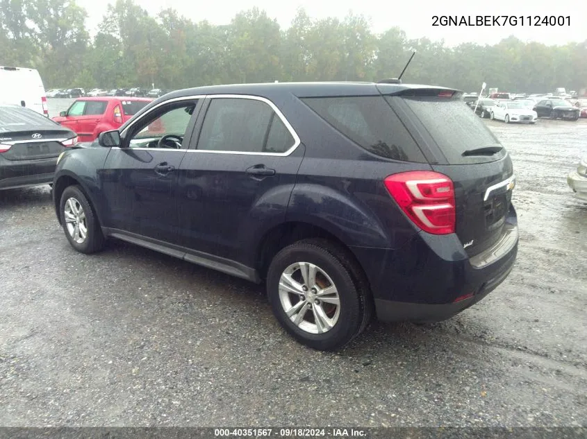 2GNALBEK7G1124001 2016 Chevrolet Equinox Ls