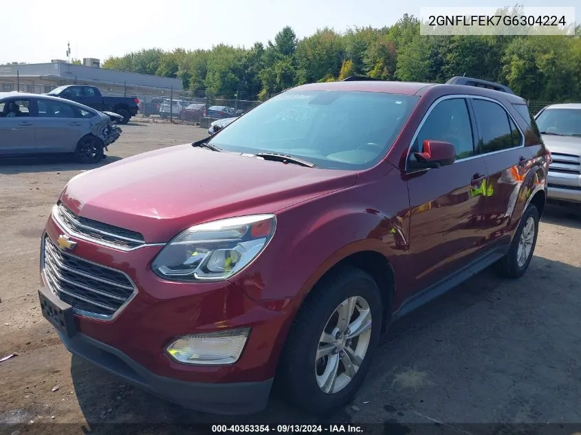 2016 Chevrolet Equinox Lt VIN: 2GNFLFEK7G6304224 Lot: 40353354