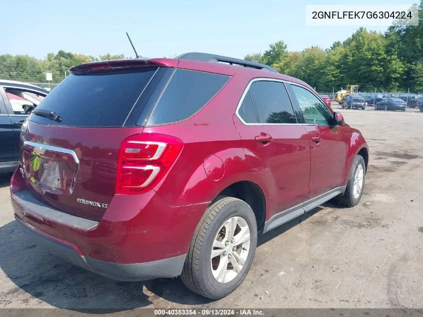 2016 Chevrolet Equinox Lt VIN: 2GNFLFEK7G6304224 Lot: 40353354