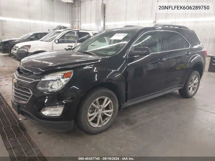 2016 Chevrolet Equinox Lt VIN: 2GNFLFEK6G6289750 Lot: 40357740