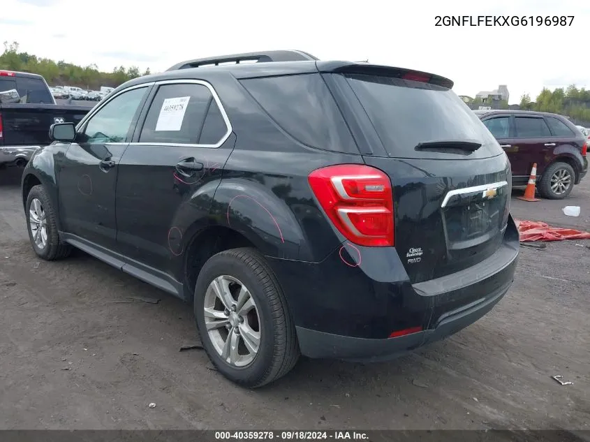 2016 Chevrolet Equinox Lt VIN: 2GNFLFEKXG6196987 Lot: 40359278