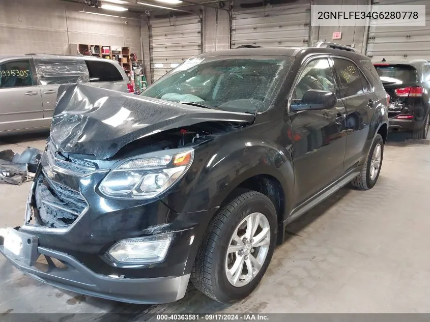 2016 Chevrolet Equinox Lt VIN: 2GNFLFE34G6280778 Lot: 40363581