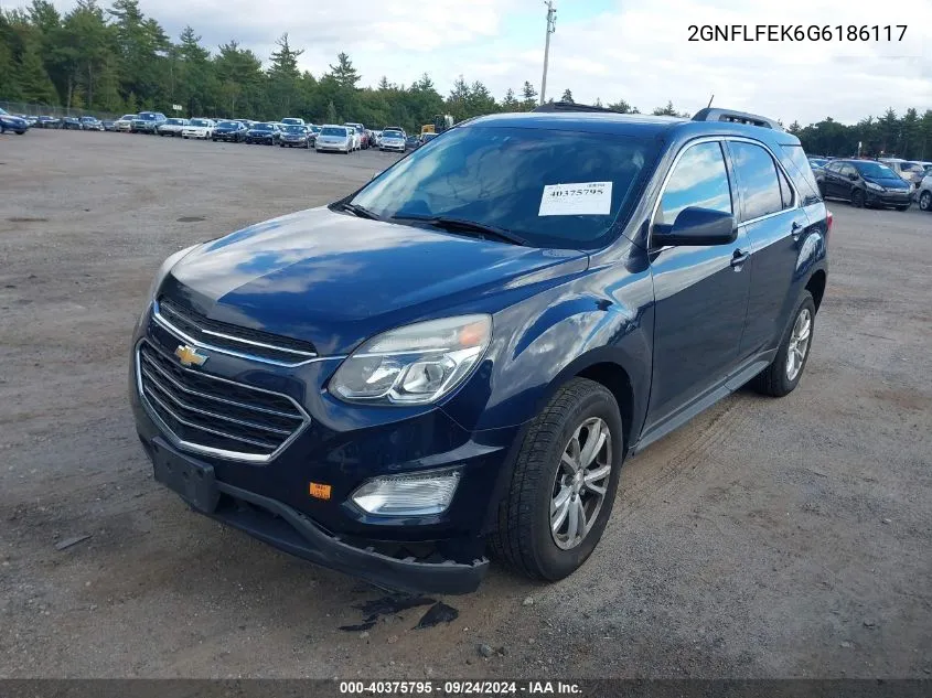 2016 Chevrolet Equinox Lt VIN: 2GNFLFEK6G6186117 Lot: 40375795