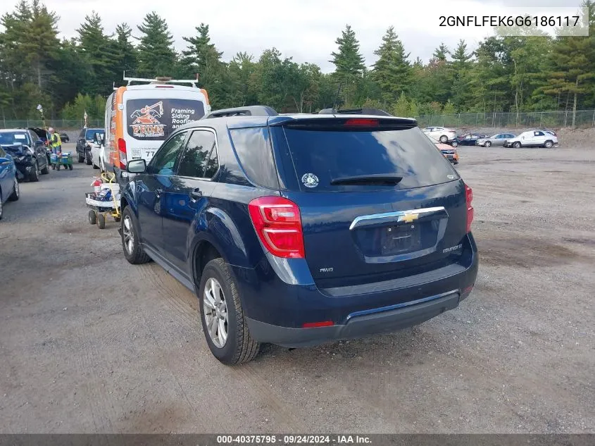 2016 Chevrolet Equinox Lt VIN: 2GNFLFEK6G6186117 Lot: 40375795