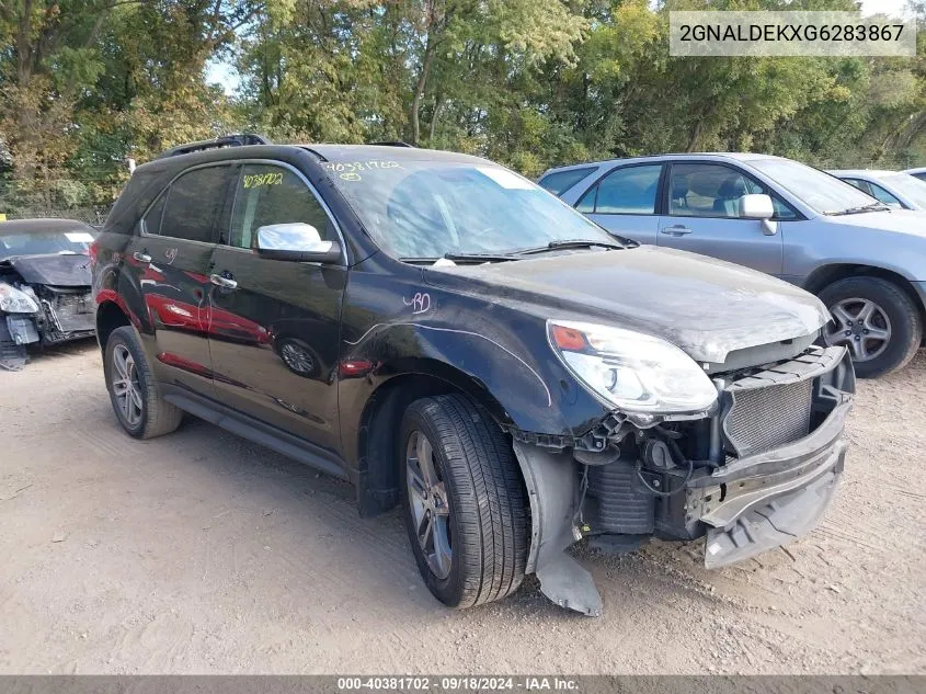 2016 Chevrolet Equinox Ltz VIN: 2GNALDEKXG6283867 Lot: 40381702