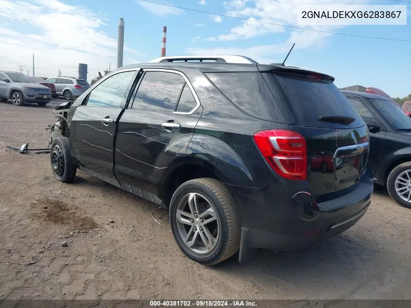 2016 Chevrolet Equinox Ltz VIN: 2GNALDEKXG6283867 Lot: 40381702