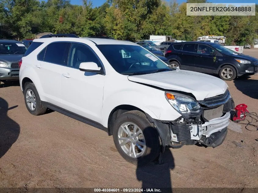 2016 Chevrolet Equinox Lt VIN: 2GNFLFEK2G6348888 Lot: 40384601