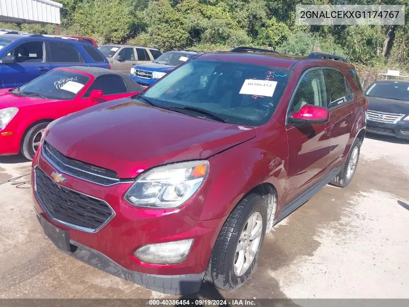 2016 Chevrolet Equinox Lt VIN: 2GNALCEKXG1174767 Lot: 40386454