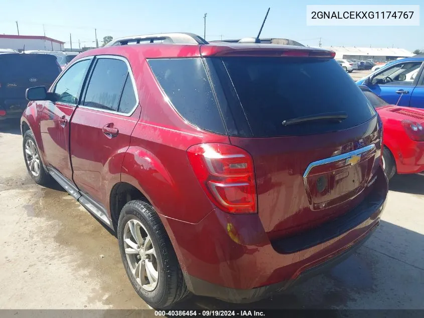 2016 Chevrolet Equinox Lt VIN: 2GNALCEKXG1174767 Lot: 40386454