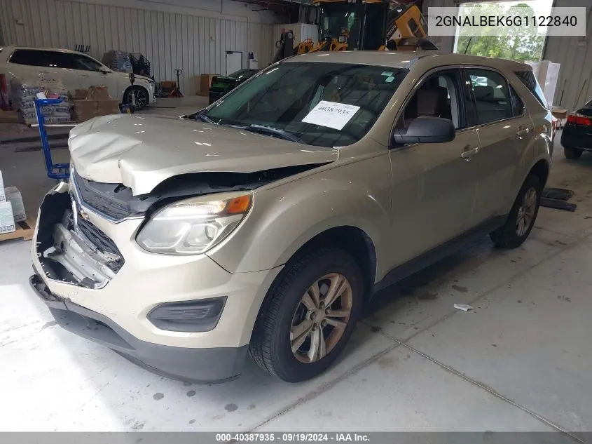 2GNALBEK6G1122840 2016 Chevrolet Equinox Ls