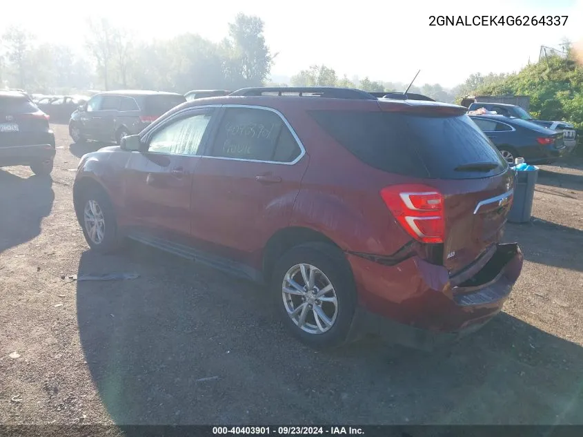 2016 Chevrolet Equinox Lt VIN: 2GNALCEK4G6264337 Lot: 40403901