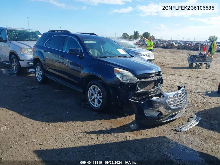 2016 Chevrolet Equinox Lt VIN: 2GNFLFEK2G6106585 Lot: 40411819