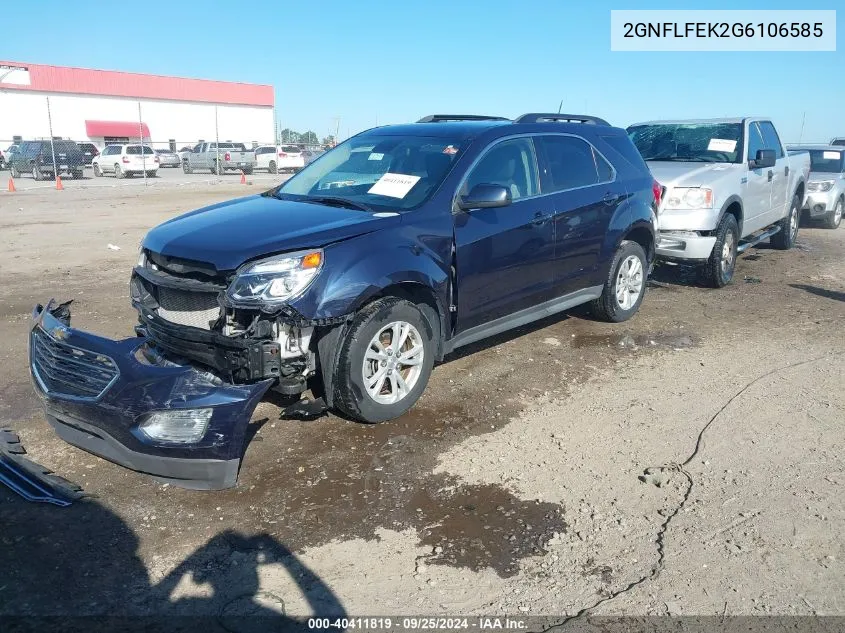 2016 Chevrolet Equinox Lt VIN: 2GNFLFEK2G6106585 Lot: 40411819