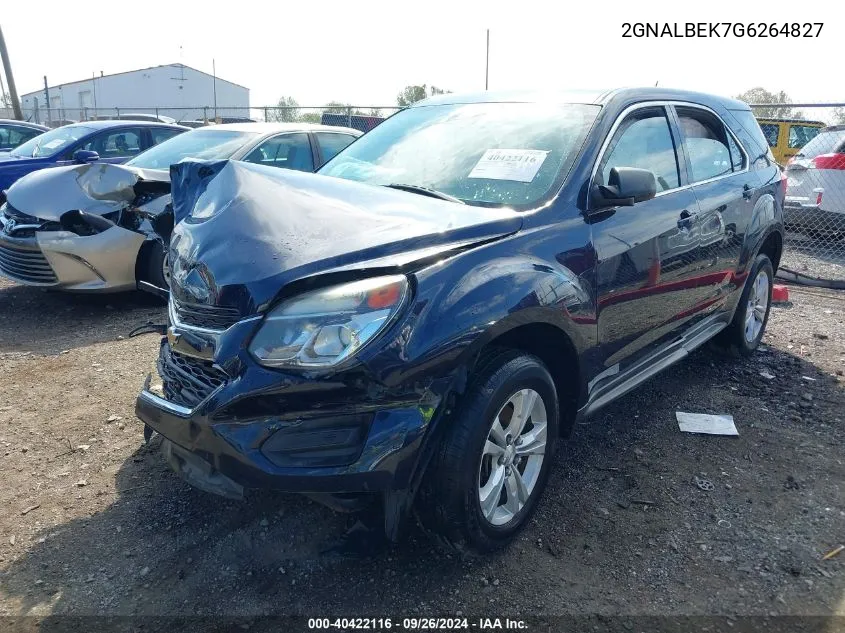 2016 Chevrolet Equinox Ls VIN: 2GNALBEK7G6264827 Lot: 40422116