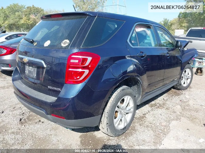 2016 Chevrolet Equinox Ls VIN: 2GNALBEK7G6264827 Lot: 40422116