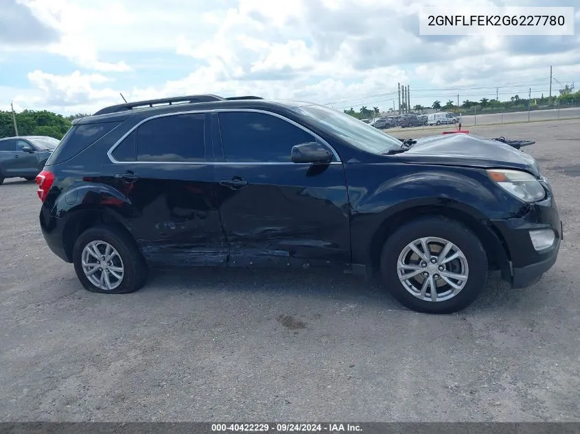 2016 Chevrolet Equinox Lt VIN: 2GNFLFEK2G6227780 Lot: 40422229