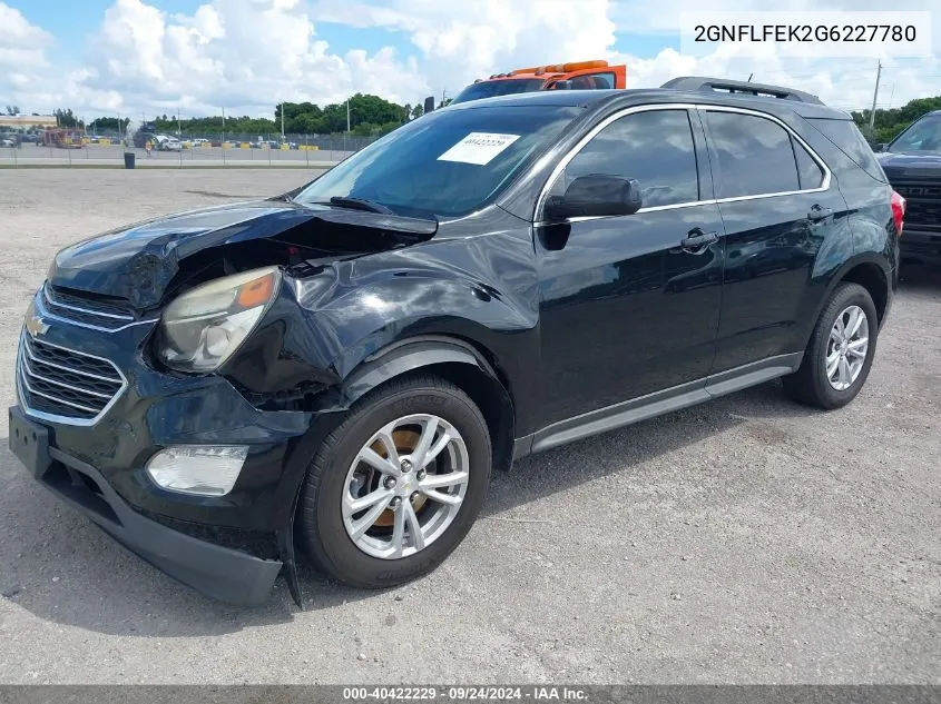 2016 Chevrolet Equinox Lt VIN: 2GNFLFEK2G6227780 Lot: 40422229