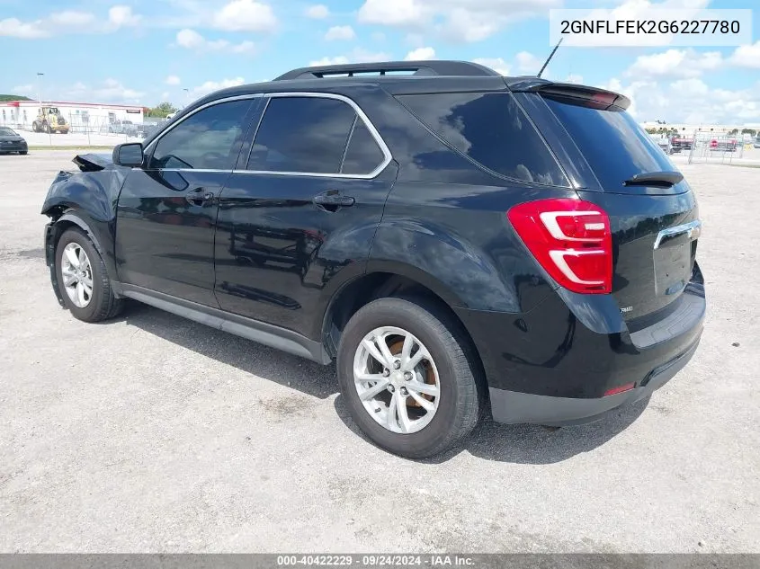 2016 Chevrolet Equinox Lt VIN: 2GNFLFEK2G6227780 Lot: 40422229