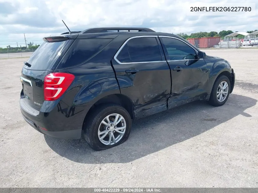 2016 Chevrolet Equinox Lt VIN: 2GNFLFEK2G6227780 Lot: 40422229