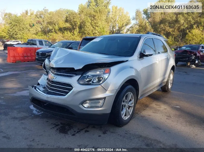 2016 Chevrolet Equinox Lt VIN: 2GNALCEK4G1163635 Lot: 40422776