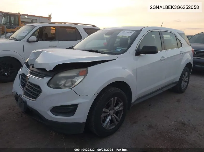 2GNALBEK3G6252058 2016 Chevrolet Equinox Ls