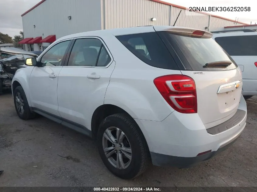 2GNALBEK3G6252058 2016 Chevrolet Equinox Ls