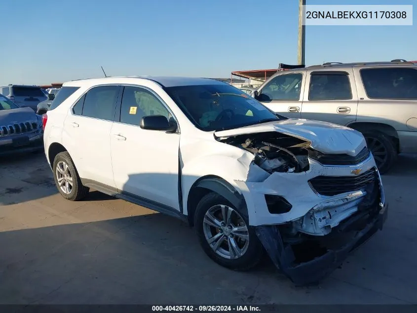 2016 Chevrolet Equinox Ls VIN: 2GNALBEKXG1170308 Lot: 40426742