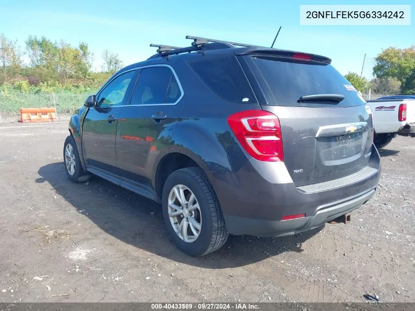 2016 Chevrolet Equinox Lt VIN: 2GNFLFEK5G6334242 Lot: 40433589