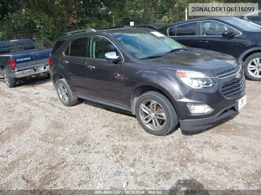 2016 Chevrolet Equinox Ltz VIN: 2GNALDEK1G6116099 Lot: 40437237