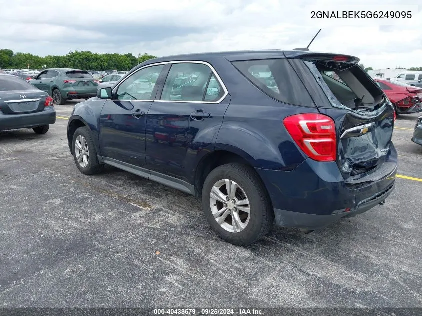 2016 Chevrolet Equinox Ls VIN: 2GNALBEK5G6249095 Lot: 40438579