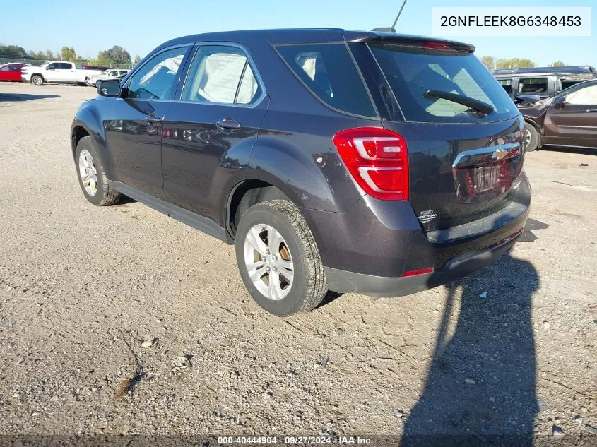 2016 Chevrolet Equinox Ls VIN: 2GNFLEEK8G6348453 Lot: 40444904