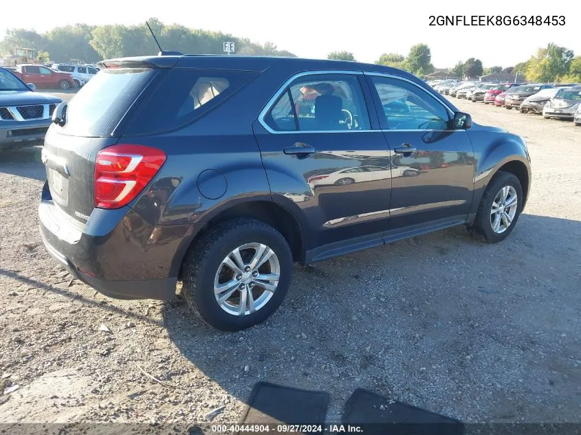 2016 Chevrolet Equinox Ls VIN: 2GNFLEEK8G6348453 Lot: 40444904