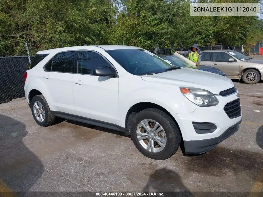 2GNALBEK1G1112040 2016 Chevrolet Equinox Ls