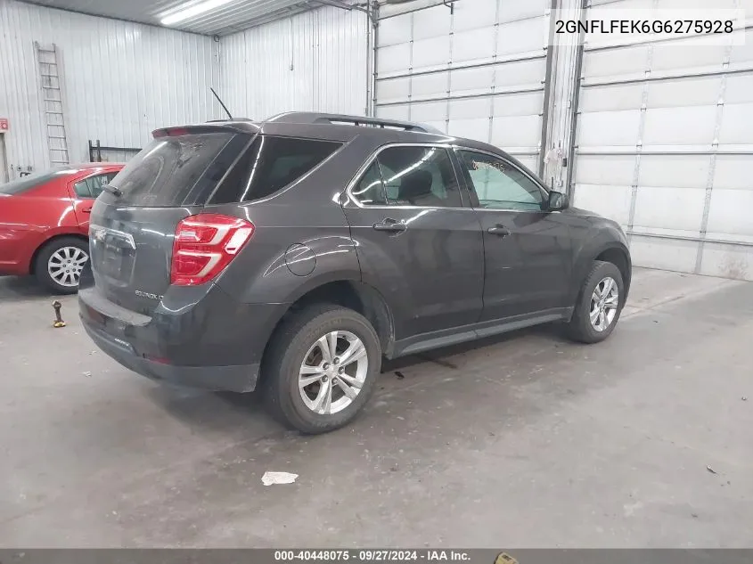 2016 Chevrolet Equinox Lt VIN: 2GNFLFEK6G6275928 Lot: 40448075