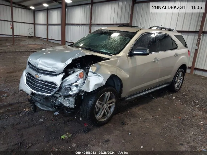 2016 Chevrolet Equinox Ltz VIN: 2GNALDEK2G1111605 Lot: 40456043