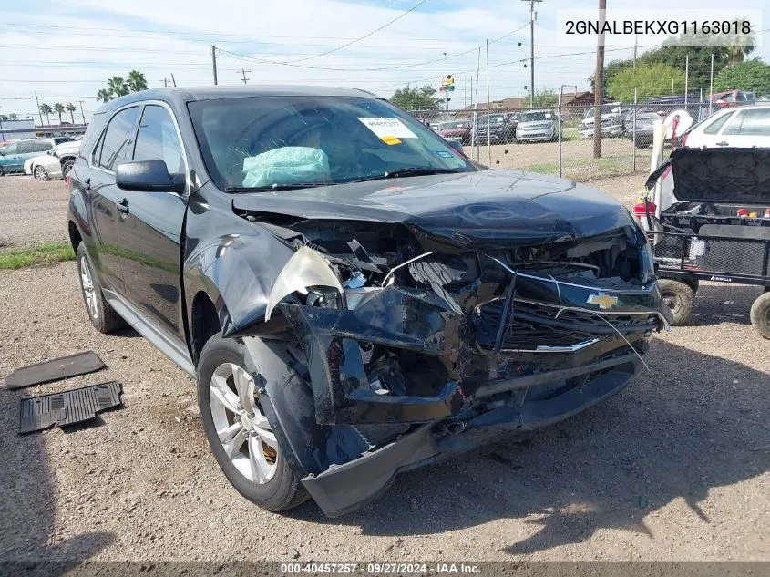 2016 Chevrolet Equinox Ls VIN: 2GNALBEKXG1163018 Lot: 40457257