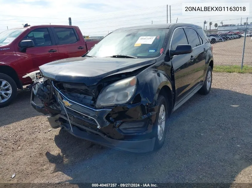 2016 Chevrolet Equinox Ls VIN: 2GNALBEKXG1163018 Lot: 40457257