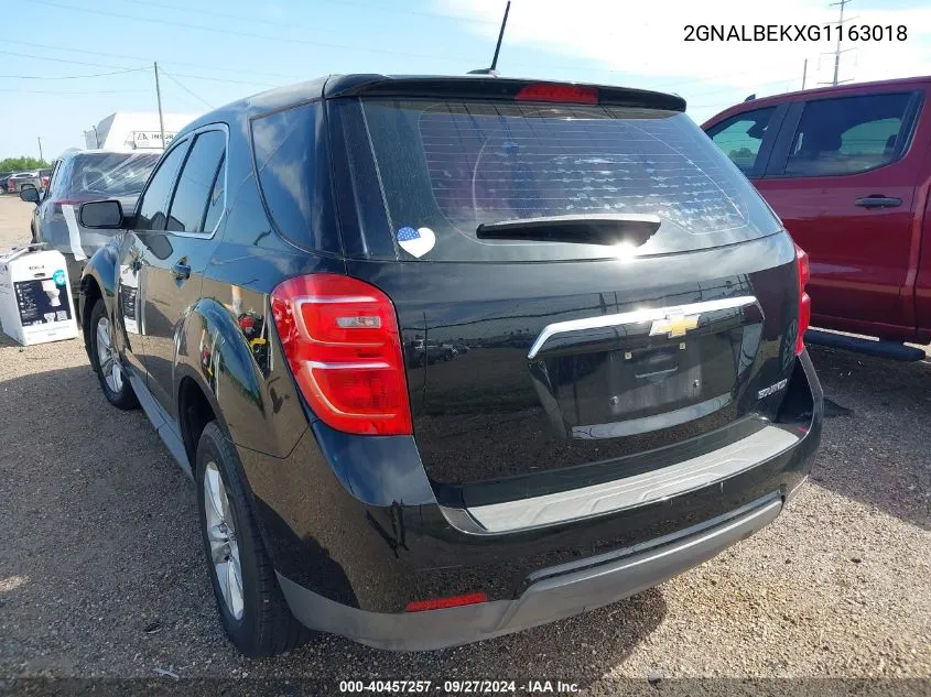 2016 Chevrolet Equinox Ls VIN: 2GNALBEKXG1163018 Lot: 40457257