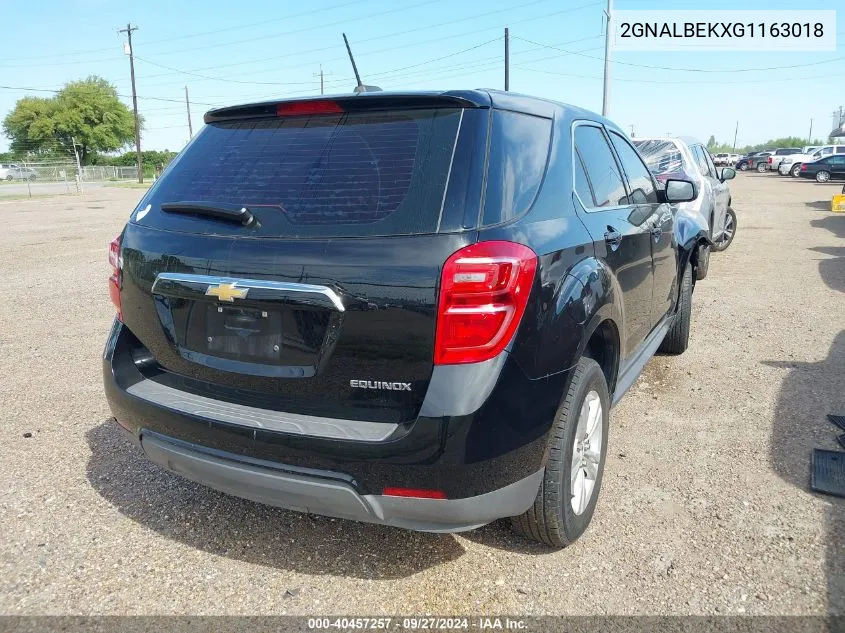 2016 Chevrolet Equinox Ls VIN: 2GNALBEKXG1163018 Lot: 40457257