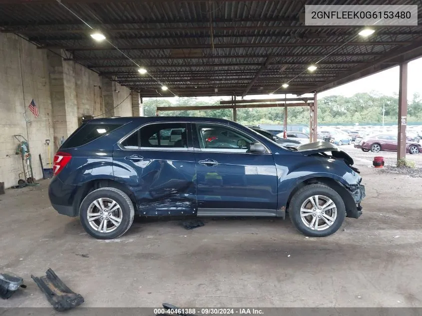 2016 Chevrolet Equinox Ls VIN: 2GNFLEEK0G6153480 Lot: 40461388