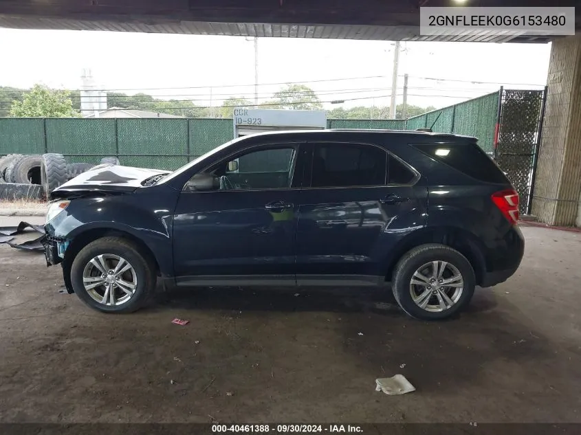 2016 Chevrolet Equinox Ls VIN: 2GNFLEEK0G6153480 Lot: 40461388