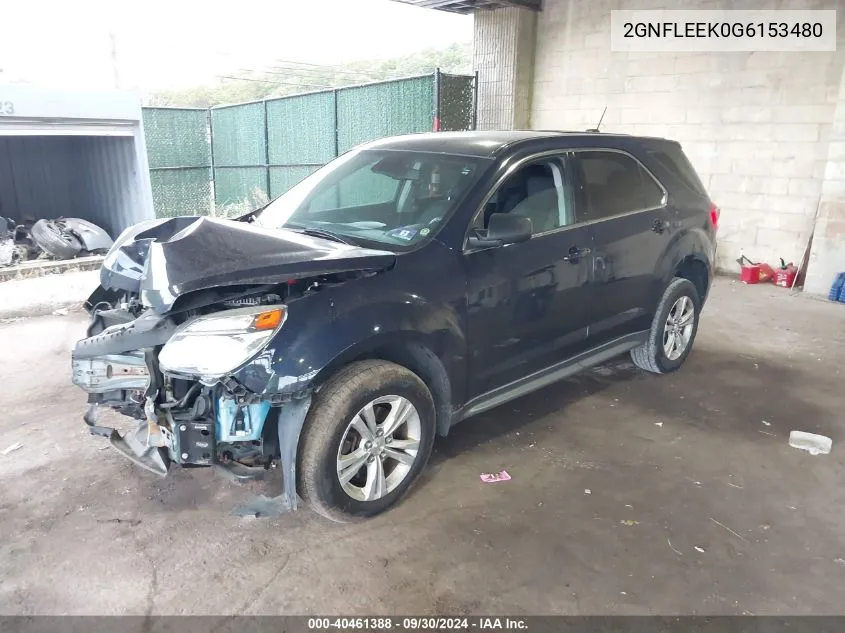 2016 Chevrolet Equinox Ls VIN: 2GNFLEEK0G6153480 Lot: 40461388