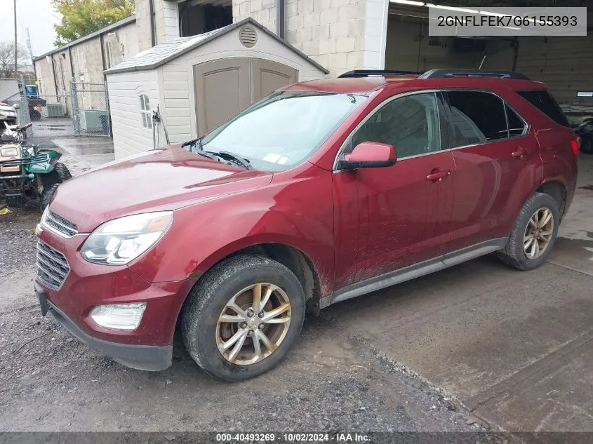 2016 Chevrolet Equinox Lt VIN: 2GNFLFEK7G6155393 Lot: 40493269