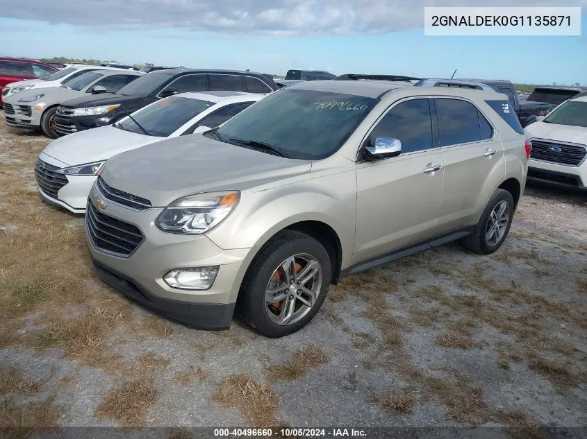 2016 Chevrolet Equinox Ltz VIN: 2GNALDEK0G1135871 Lot: 40496660