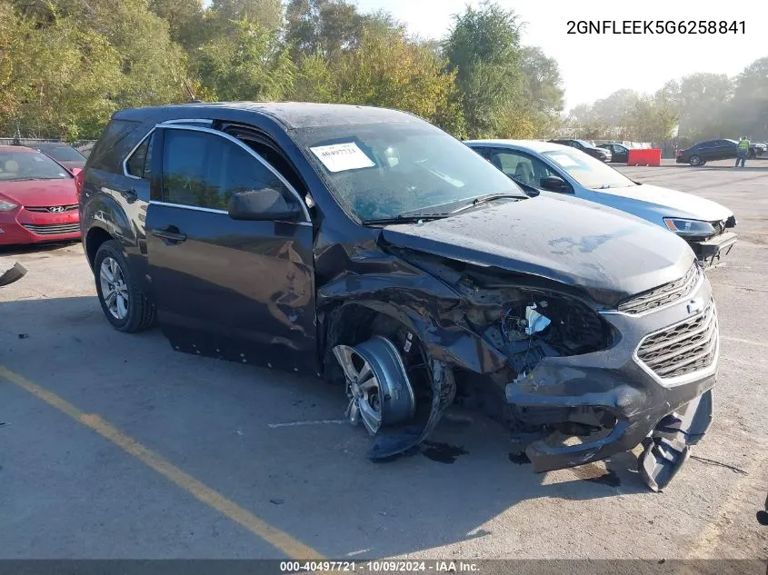 2016 Chevrolet Equinox Ls VIN: 2GNFLEEK5G6258841 Lot: 40497721