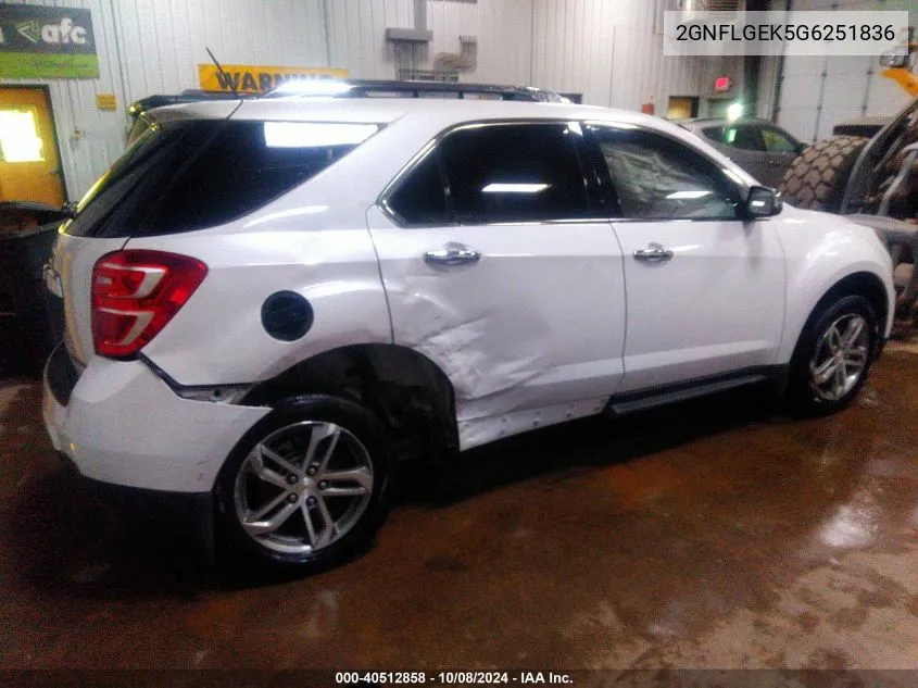 2016 Chevrolet Equinox Ltz VIN: 2GNFLGEK5G6251836 Lot: 40512858