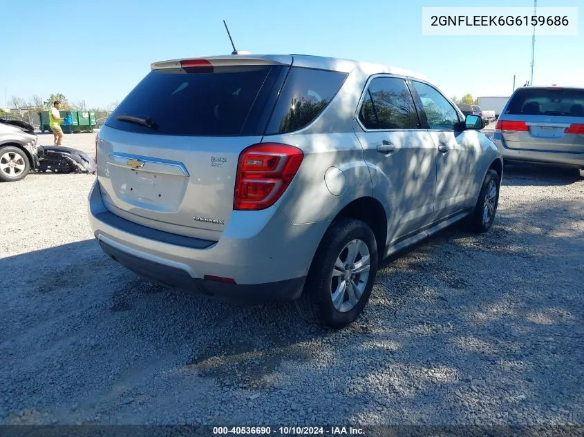 2016 Chevrolet Equinox Ls VIN: 2GNFLEEK6G6159686 Lot: 40536690